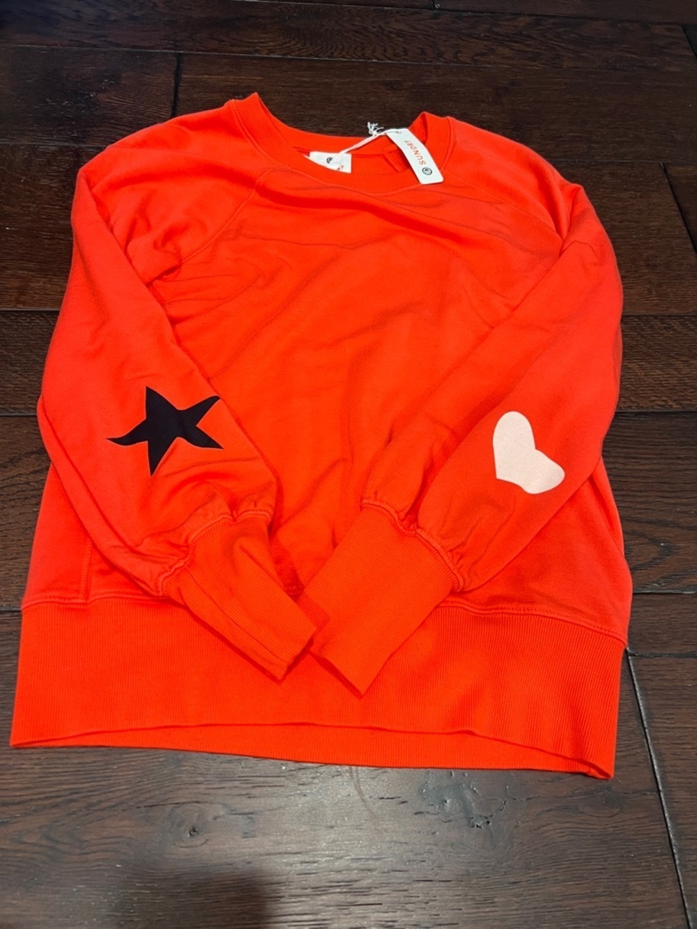Sundry Neon Orange Crewneck Sweatshirt